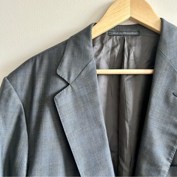 ERMENEGILDO Zegna Blue Grey Wool Blazer 15 milmil 15 size 52 - Picture 3 of 11